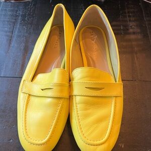 Talbots Shoes Womens 8.5M Loafer Flats Vibrant Yellow Leather Shoes Flats